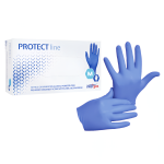 Rękawiczki nitrylowe INTERGOS PROTECT line rozm. M - 100 szt. NIEBIESKIE BEZPUDROWE