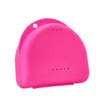 Pojemnik - pudełko na aparat ortodontyczny protezę - RÓŻOWY NEON