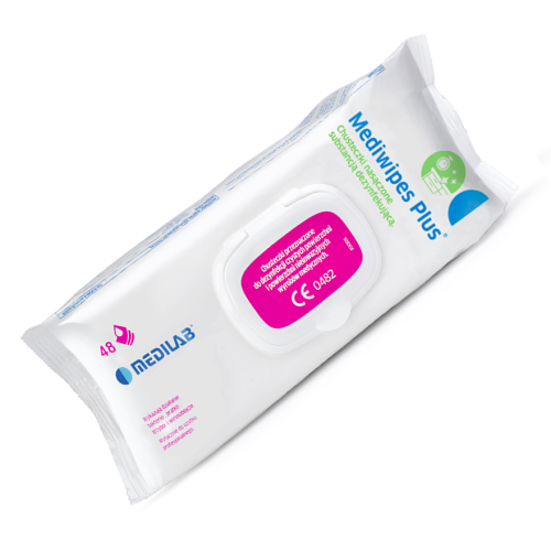 MEDIWIPES-PLUS-FLOWPACK-A48-1.pngMediwipes Plus Chusteczki do dezynfekcji powierzchni z alkoholem 18x20cm FLOW-PACK - 48 szt.