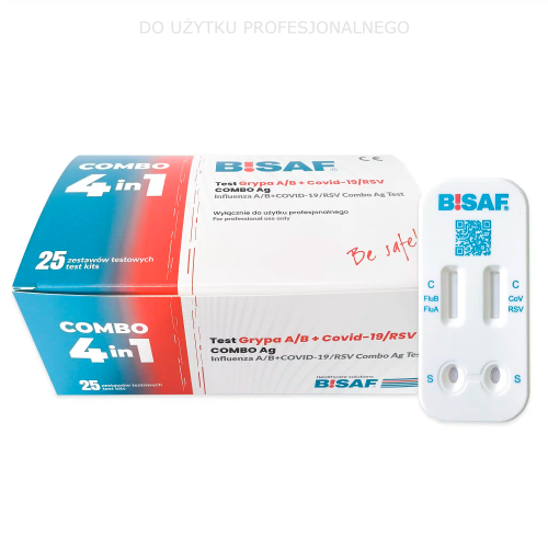 Test BISAF COMBO 4w1 | Grypa A+B | COVID-19 | RSV | - 25 szt.