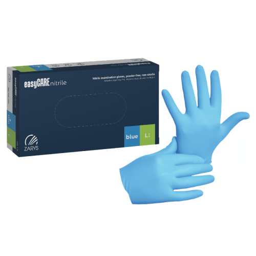 Rękawiczki nitrylowe easyCare rozm. XL -100 szt. NIEBIESKIE BEZPUDROWE