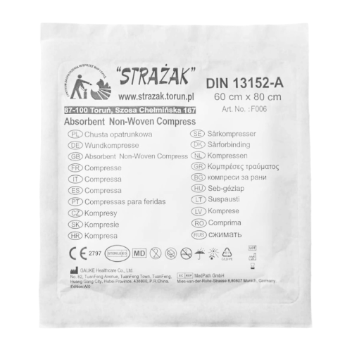 Chusta opatrunkowa włókninowa 60cm x 80cm sterylna | REF: F006