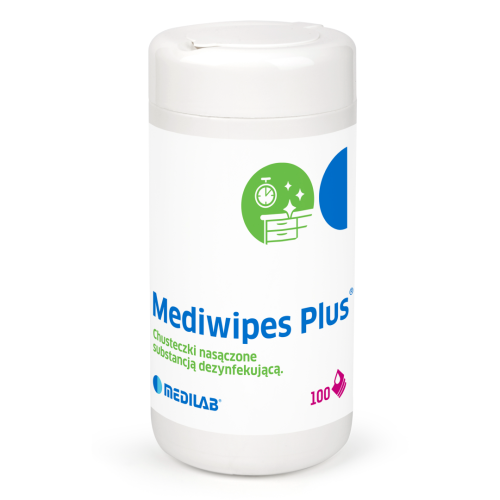 Mediwipes Plus Chusteczki do dezynfekcji powierzchni z alkoholem 13x19cm PUSZKA - 100 szt. | REF: 2612
