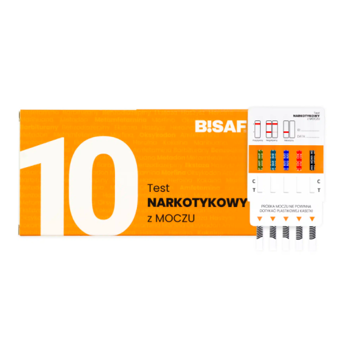 BISAF Test narkotykowy z moczu na 10 substancji - 1 szt. (do użytku profesjonalnego)