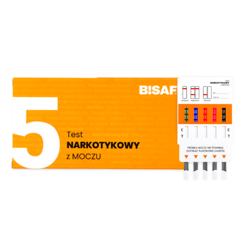BISAF Test narkotykowy z moczu na 5 substancji - 1 szt. (do użytku profesjonalnego)