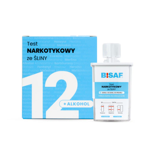 BISAF Test narkotykowy ze śliny na 12 substancji + alkohol - 1 szt. (do użytku profesjonalnego)