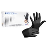 Rękawiczki nitrylowe INTERGOS PROTECT line rozm. XL - 100 szt. CZARNE BEZPUDROWE