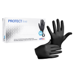 Rękawiczki nitrylowe INTERGOS PROTECT line rozm. M - 100 szt. CZARNE BEZPUDROWE
