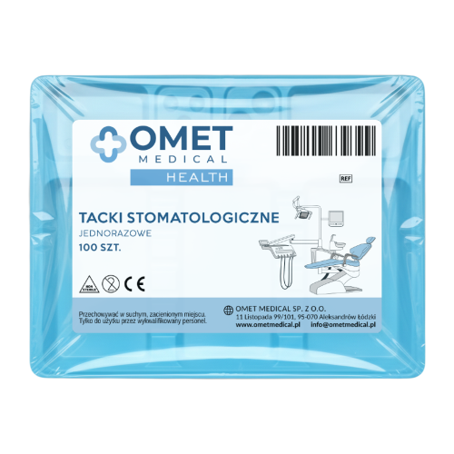 Tacki stomatologiczne jednorazowe OMET MEDICAL niebieskie - 100 szt. | REF: 39597