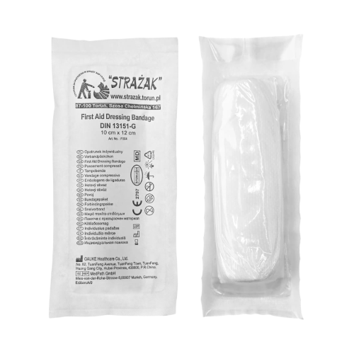 Opatrunek indywidualny typ G sterylny 10cm x 12cm x 4m STRAŻAK | REF: F004