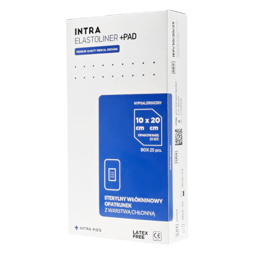 INTRA ELASTOLINER +PAD - Samoprzylepny opatrunek chłonny 10x20cm - 25 szt. | REF: IEP/10/20/25