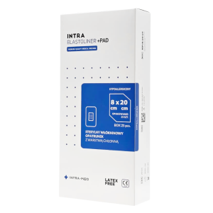 INTRA ELASTOLINER +PAD - Samoprzylepny opatrunek chłonny 8x20cm - 25 szt. | REF: IEP/8/20/25