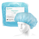 Czepek medyczny "beret" ochronny z włókniny NIEBIESKI BISMED - 100 szt. | REF: XC1N