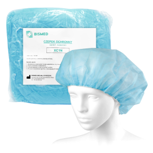 Czepek medyczny "beret" ochronny z włókniny NIEBIESKI BISMED - 100 szt. | REF: XC1N