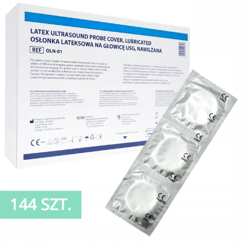 Osłonki do głowic USG nawilżane ZARYS - 144 szt. (pakowane osobno) | REF: OLN-01
