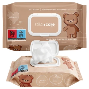 Stila Care Chusteczki nawilżane wodne alantoina pantenol 15x20cm (98% wody)  80 szt. | REF: WCD1-80