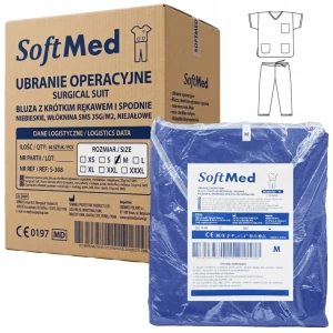 SoftMed Komplet operacyjny zabiegowy bluza + spodnie M - 50 szt. | REF: S-308 M