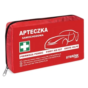 Saszetka - Apteczka samochodowa DIN 13164 + ustnik (44 elementy) Strażak-MED