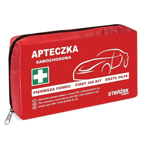 Saszetka - Apteczka samochodowa DIN 13164 + ustnik (44 elementy) Strażak-MED