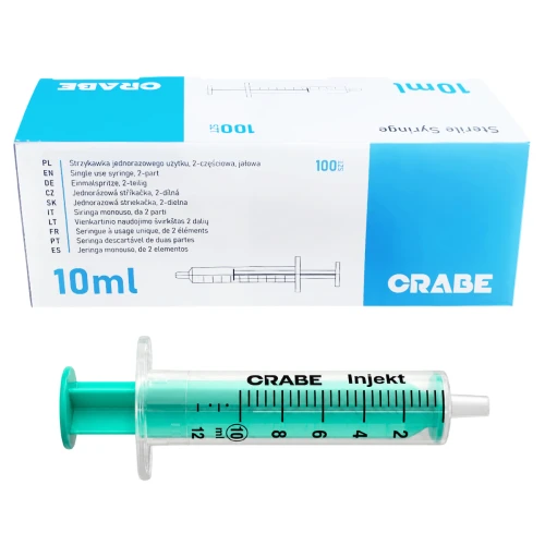 CRABE Strzykawka 10ml 2-częściowa LUER - 100 szt. | REF: SY10C2S