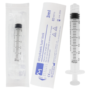 Strzykawki 3-częściowe Medical Brokers 3ml Luer Lock - 1 szt. 
