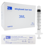 Strzykawki 3-częściowe Medical Brokers 3ml Luer Lock - 100 szt.