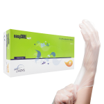 Rękawiczki winylowe easyCare vinyl PF rozm. M -  100 szt. BEZBARWNE BEZPUDROWE