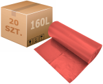 Worki na odpady medyczne/śmieci czerwone 160L - 200 szt.