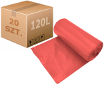 Worki na odpady medyczne/śmieci czerwone 120L - 500 szt.