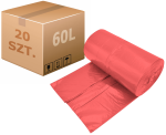 Worki na odpady medyczne/śmieci czerwone 60L - 1000 szt.