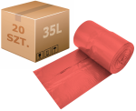 Worki na odpady medyczne/śmieci czerwone 35L - 1000 szt.