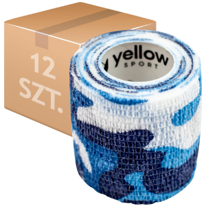 yellowBand 5cm x 4,5 m bandaż kohezyjny (typ coban) samoprzylepny Kolor: niebieski moro - 12 szt.