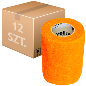 yellowBand 7,5cm x 4,5 m bandaż kohezyjny (typ coban) samoprzylepny Kolor: pomarańczowy neon - 12 szt.