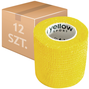 yellowBand 5cm x 4,5 m bandaż kohezyjny (typ coban) samoprzylepny Kolor: żółty - 12 szt.