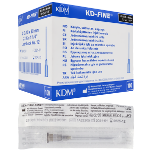 KD-Fine Igły iniekcyjne 0.70 x 30mm 22G sterylne - 100 szt.