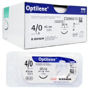 Nici chirurgiczne, szwy niewchłanialne - B.Braun Optilene 4/0 16mm DS16 - 36 szt. /  REF: C3090213