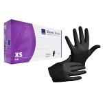 Rękawiczki nitrylowe ABENA rozm. XS - 100 szt. CZARNE BEZPUDROWE