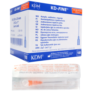 KD-Fine Igły iniekcyjne 0.5 x 25mm 25G sterylne - 100 szt.