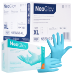 Rękawiczki nitrylowe NeoGlov rozm. XL - 1000 szt. NIEBIESKIE BEZPUDROWE (10 op. po 100 szt.)