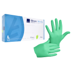 Rękawiczki nitrylowe ABENA rozm. L - 100 szt. ZIELONE BEZPUDROWE