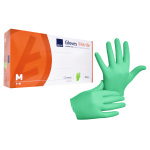 Rękawiczki nitrylowe ABENA rozm. M - 100 szt. ZIELONE BEZPUDROWE