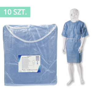 Koszula pacjenta z włókniny SMS 33G niebieska BETAtex ZARYS - 10 szt. (1 op.)