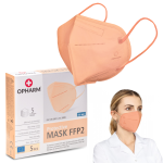 Półmaska maska ochronna FFP2 5-warstw OPHARM BRZOSKWINIOWA 5 szt. - 1 op.