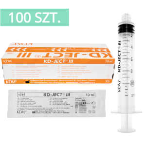 KD-JECT® III Strzykawka 10ml 3-częściowa LUER LOCK - 100 szt. (REF: 831939)