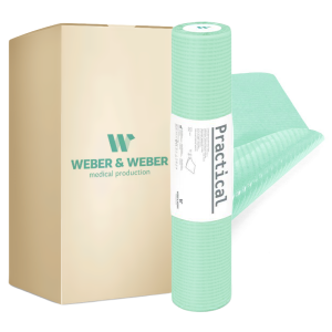 Prześcieradło podkład podfoliowany medyczny 60cm x 50m ZIELONY - 12 szt. Practical