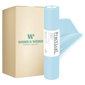 Prześcieradło podkład podfoliowany medyczny 60cm x 50m NIEBIESKI - 12 szt. Practical