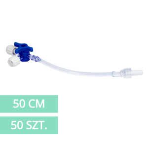 Kranik trójdrożny z przedłużaczem dren 50cm - 50 szt.