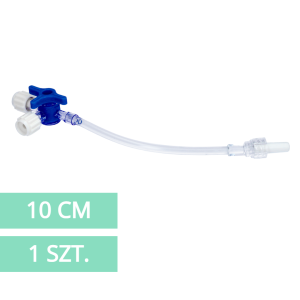 Kranik trójdrożny z przedłużaczem dren 10cm - 1 szt.