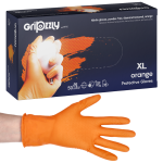 GRIPZZLY Rękawiczki nitrylowe grube rozm. XL - 50 szt. POMARAŃCZOWE BEZPUDROWE