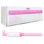 Opaski identyfikacyjne dla noworodków różowe Intergos - 100 szt.